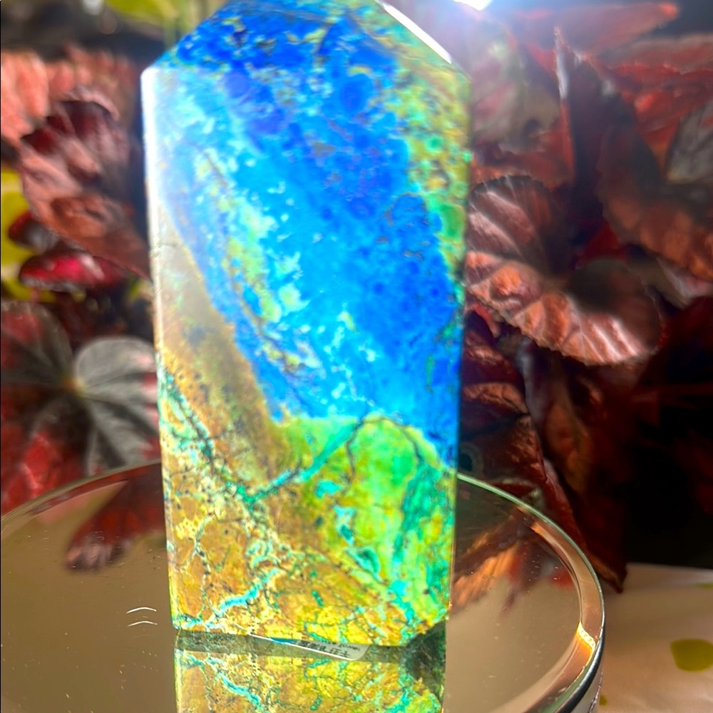 Malachite , azurite @ chrysocolla tower 1”3/8 x 4”